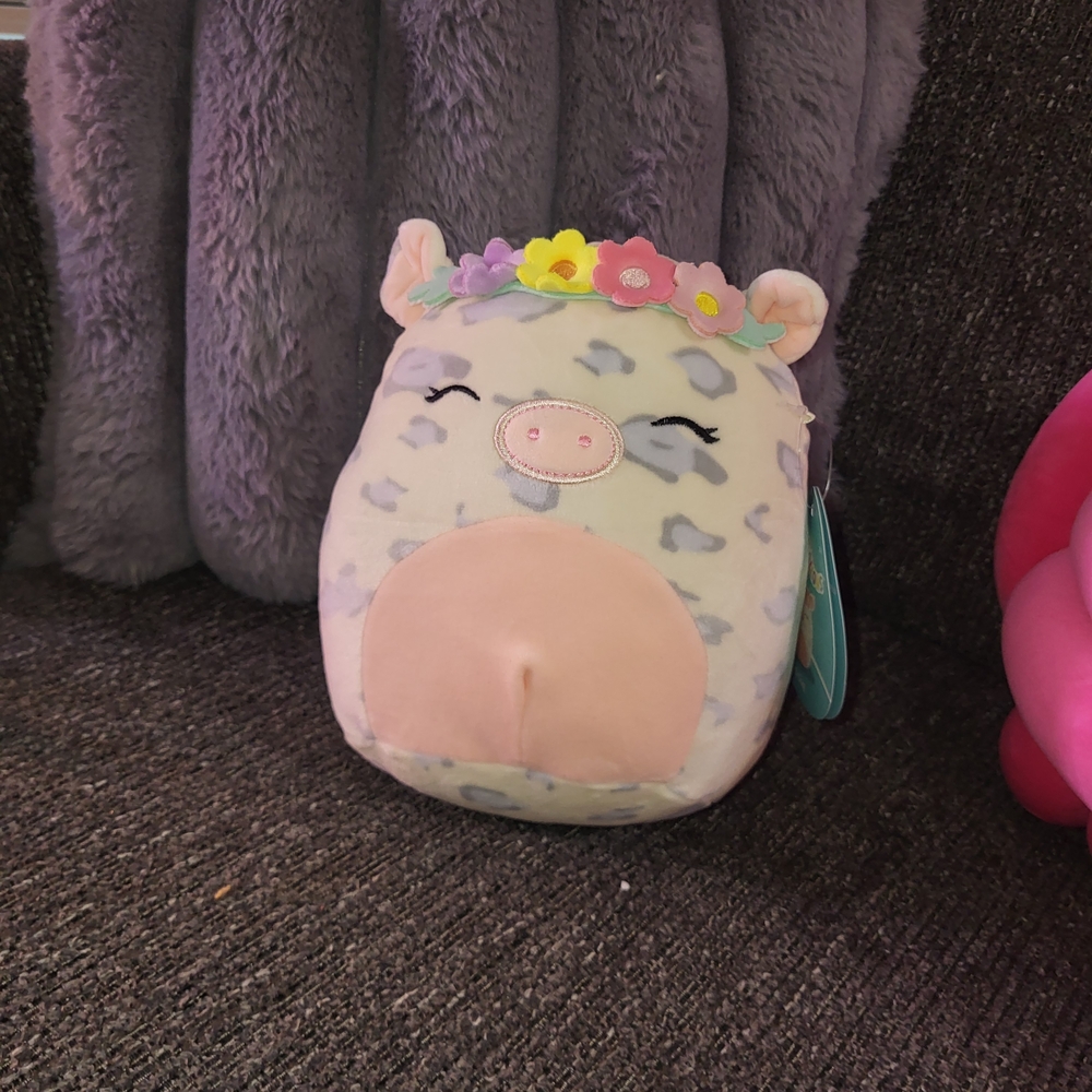 Squishmallows Rosie the Cow Plush with Floral Accents